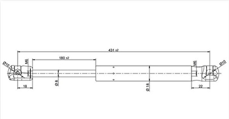 Chevrolet Captiva Ön Kaput Amortisör BOY 431 [Cey] (96830124)